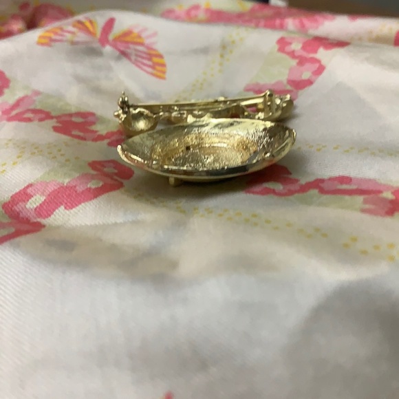 Vintage gold phone brooch pin - Picture 4 of 6